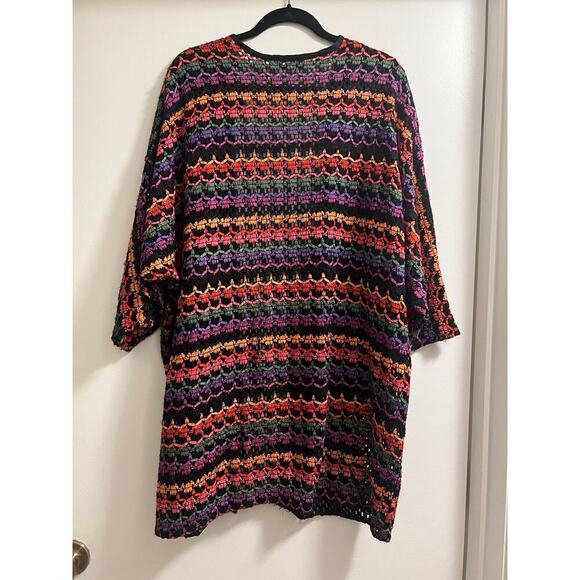 Oscar De La Renta Vintage Ribbon Rainbow Cardigan Sz M - Picture 5 of 6